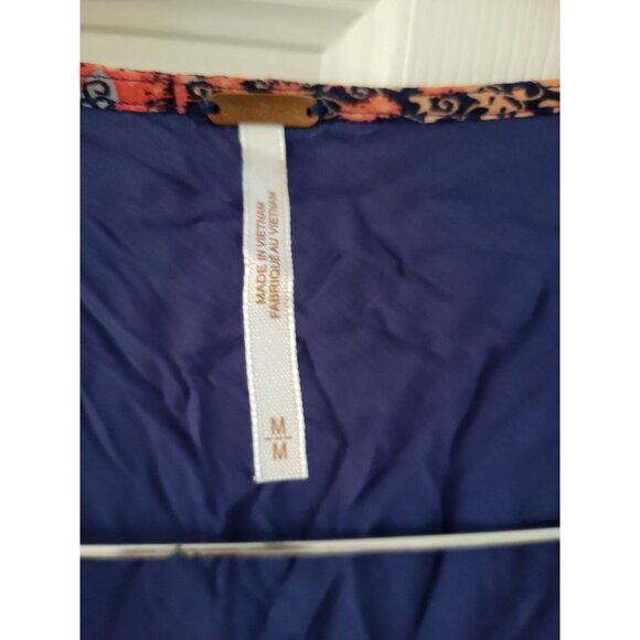 Free People Teegan Peach Mini Boho floral Dress size Medium - Picture 3 of 9